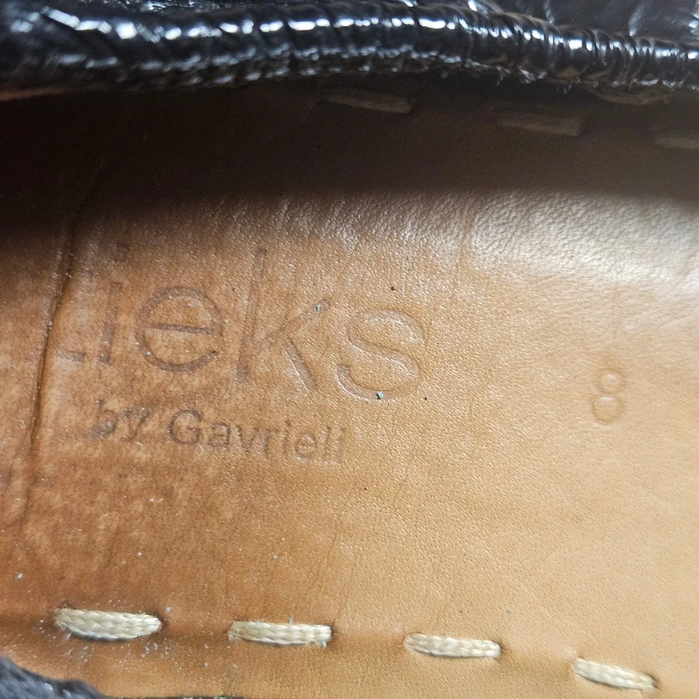 Tieks by Gavrieli Black Obsidian Croc Patent Leather Ballet Flats 8 Travel